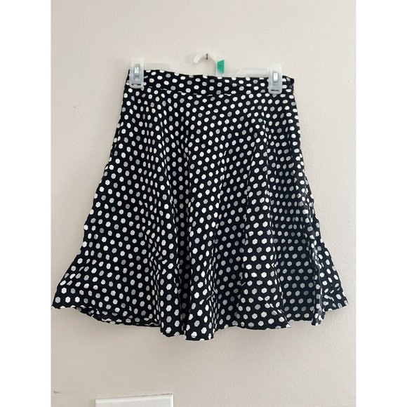Basic Edition Flare Black White Polka Dot Skirt Size S - Picture 1 of 4